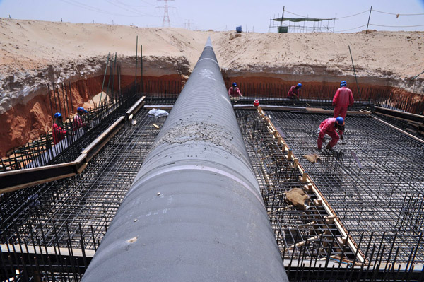 Large Diameter Gas Line Pipe Construction Project